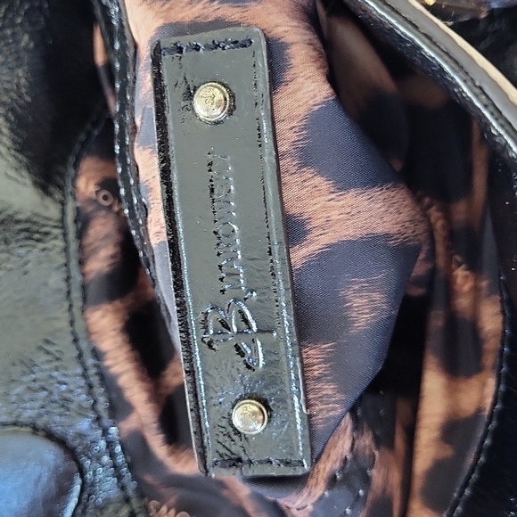 B. Makowsky Black and Cream Leather Bag